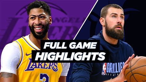 nba lakers vs grizzlies full game highlights